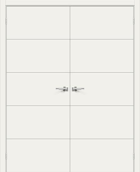 Двойная межкомнатная крашеная дверь Граффити-2 Whitey