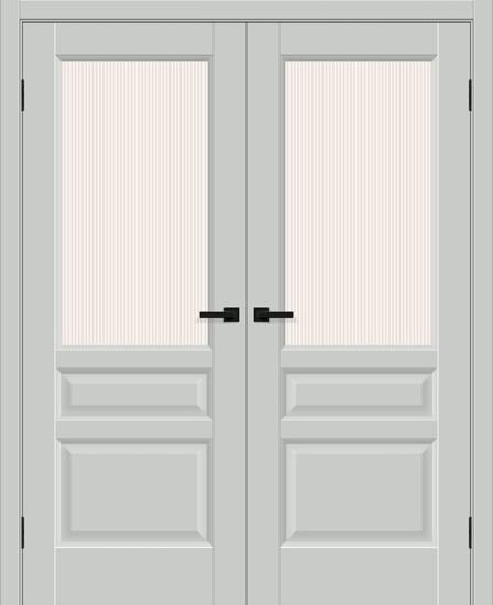 Двойная межкомнатная дверь ПЭТ Неоклассик-35 Grey Silk / Magic Moru