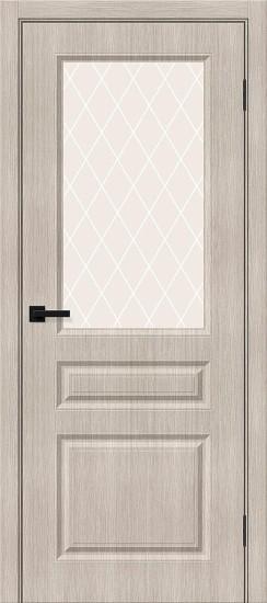 Межкомнатная дверь с экошпоном Скинни-15 Cappuccino Melinga / White Crystal