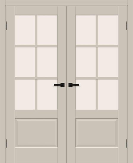 Двойная межкомнатная дверь ПЭТ Прима-13.0.1 Cream Silk/Magic Fog