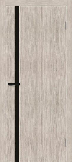 Межкомнатная дверь с экошпоном Мода-11 Cappuccino Melinga / Black Shine