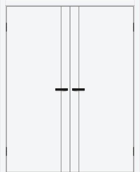 Двойная межкомнатная дверь ПЭТ Браво-0.10.П White Silk / Black Silk