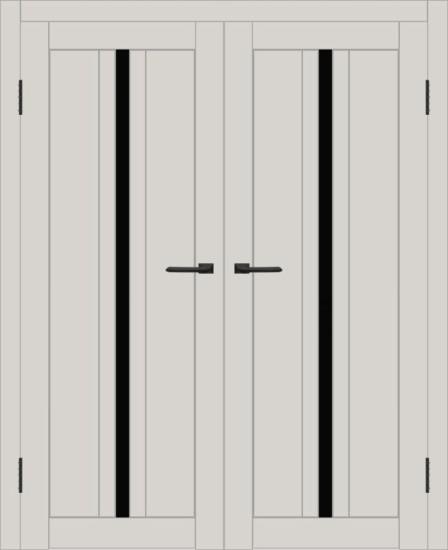 Двойная межкомнатная дверь с экошпоном ДП DIM I-9 Silk Matt Lacobel Black