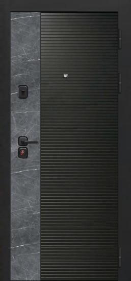 Входная дверь OIKO ACOUSTIC Art Black/Marble/K2 Софт белый