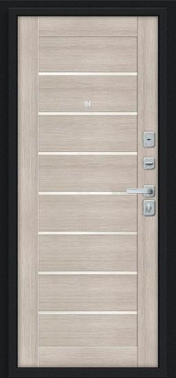 Металлическая дверь Техно/BChrome Букле чёрное/Cappuccino Melinga