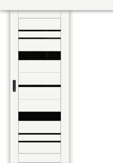 Межкомнатная дверь-купе ДП DIM I-16к Crystal Matt / Lacobel Black