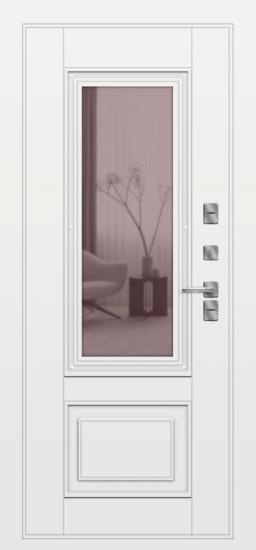 Входная дверь OIKO T 115 SP 2 Муар 8019/9003/Белый