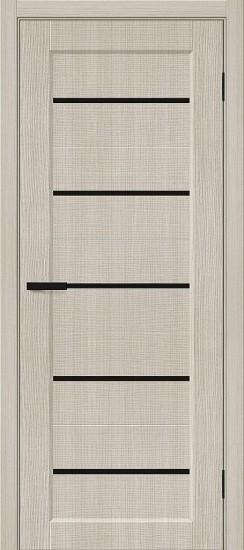 Межкомнатная дверь с экошпоном Мода-22 Cream Melinga / Black Line