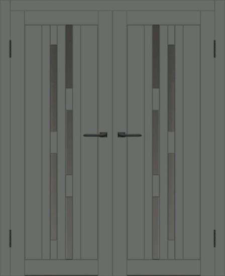 Двойная межкомнатная дверь с экошпоном ДП DIM I-4 Graphite Matt Сатинато Графит
