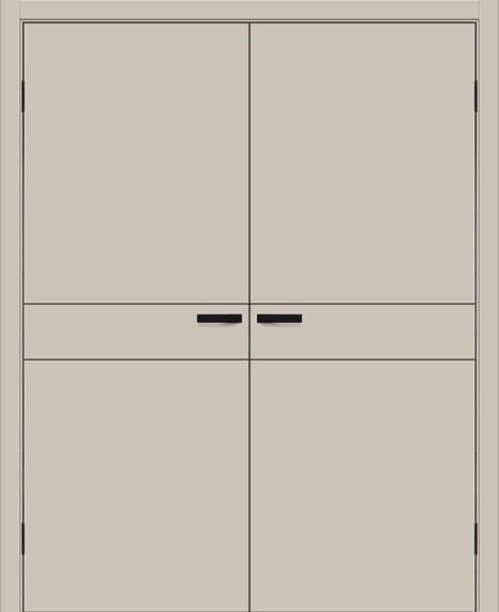 Двойная межкомнатная дверь ПЭТ Браво-0.24.П Cream Silk / Black Silk
