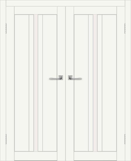 Двойная межкомнатная дверь с экошпоном ДП DIM I-9 Crystal Matt Сатинато Белый