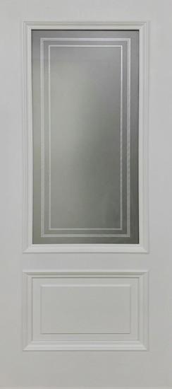 Межкомнатная дверь ДП DIM Enamel B-2.1 Светло-серый Фотопечать Белое
