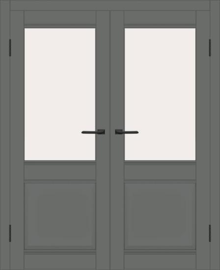 Двойная межкомнатная дверь с экошпоном ДП DIM I-11 Graphite Matt Сатинато Белый