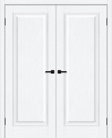Двойная межкомнатная дверь ПЭТ Классик-10 White Silkwood