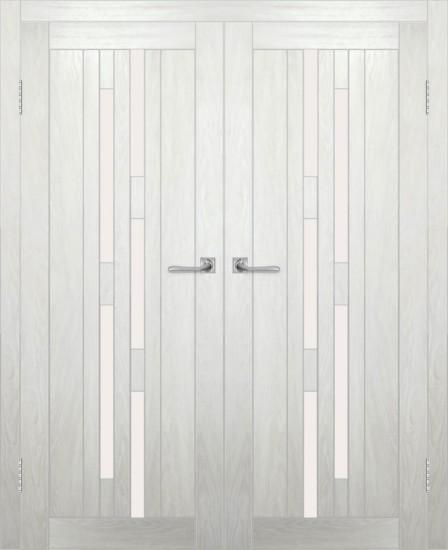 Двойная межкомнатная дверь с экошпоном ДП DIM I-4 Blond Wood Сатинато Белый