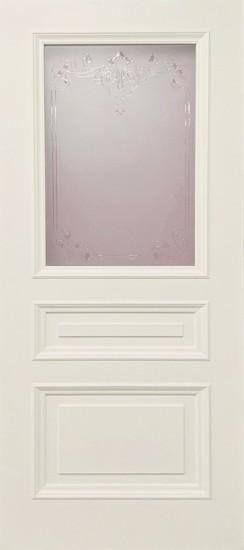 Межкомнатная дверь ДП DIM Enamel B-3.1 Тёплый Белый Сатинато белое прозрачное