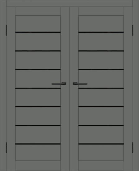 Двойная межкомнатная дверь с экошпоном ДП DIM I-3 Graphite Matt Lacobel Black