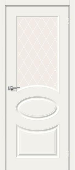 Межкомнатная крашеная дверь Скинни-21 Whitey / White Crystal