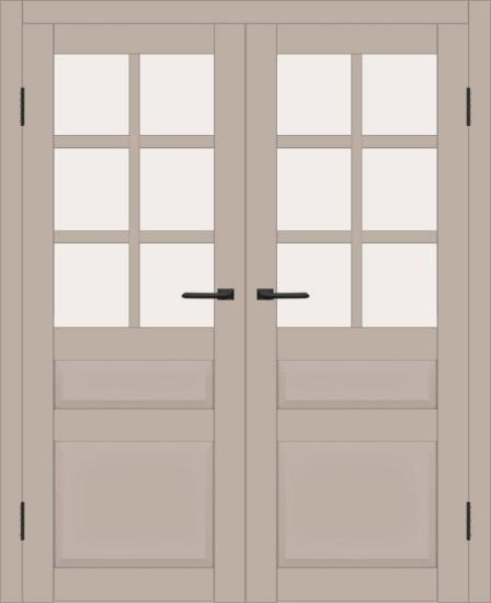 Двойная межкомнатная дверь с экошпоном ДП DIM I-12 Dune Matt Сатинато Белый