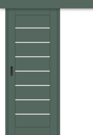 Межкомнатная дверь-купе ДП DIM I-3к Seagrass Matt / Сатинато Белый