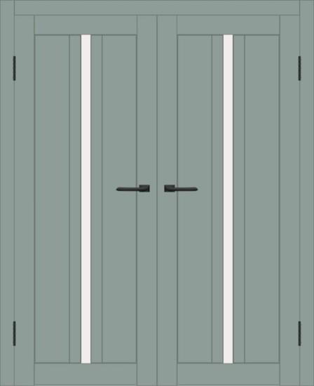 Двойная межкомнатная дверь с экошпоном ДП DIM I-9 Gloomy sky Matt Сатинато Белый