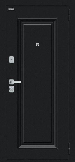 Металлическая дверь Мило МФ/BChrome Букле чёрное/Cappuccino Melinga