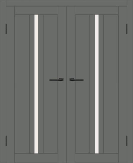 Двойная межкомнатная дверь с экошпоном ДП DIM I-9 Graphite Matt Сатинато Белый