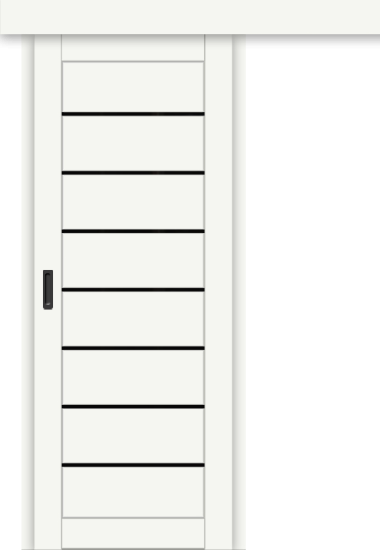 Межкомнатная дверь-купе ДП DIM I-3к Crystal Matt / Lacobel Black