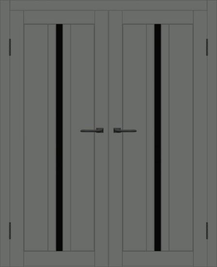 Двойная межкомнатная дверь с экошпоном ДП DIM I-9 Graphite Matt Lacobel Black