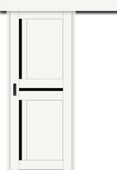 Межкомнатная дверь-купе ДП DIM I-5.1к Crystal Matt / Lacobel Black