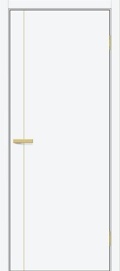 Межкомнатная дверь ПЭТ Браво-0.10.П (SG:P3) White Silk / Sgold