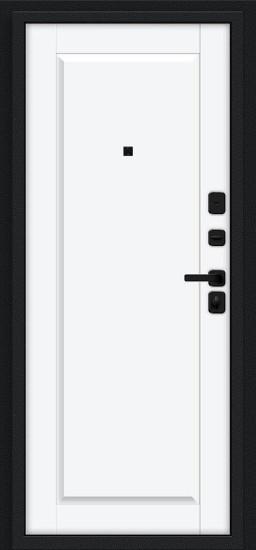 Металлическая дверь Сьют МФ/SBlack Букле чёрное/White Silk