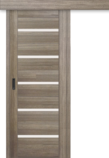 Межкомнатная дверь-купе ДП DIM I-1к Taupe Wood / Сатинато Белый