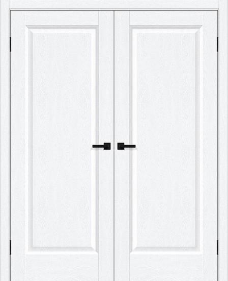 Двойная межкомнатная дверь ПЭТ Неоклассик-30 White Silkwood
