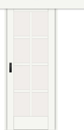 Межкомнатная дверь-купе ДП DIM I-14к Crystal Matt Сатинато Белый