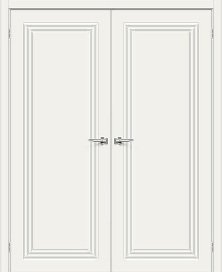 Двойная межкомнатная крашеная дверь Граффити-20 Whitey