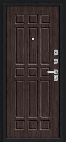 Металлическая дверь Мило МФ/BChrome Букле чёрное/Wenge Melinga