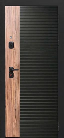 Входная дверь OIKO ACOUSTIC Art Black/Wood/Art Софт белый