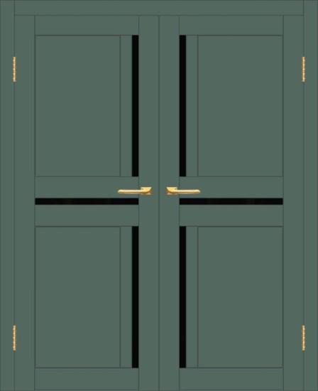 Двойная межкомнатная дверь с экошпоном ДП DIM I-5.1 Seagrass Matt Lacobel Black