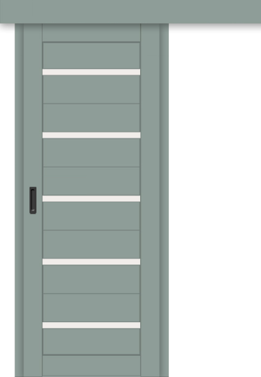 Межкомнатная дверь-купе ДП DIM I-1к Gloomy sky Matt / Сатинато Белый