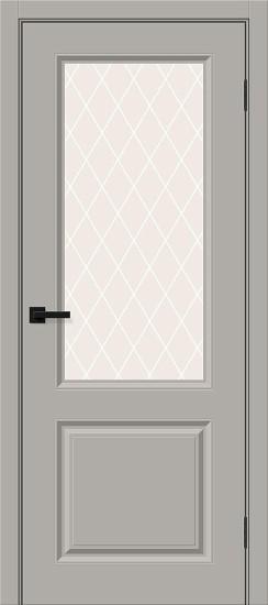 Межкомнатная крашеная дверь Скинни-13 Greyny / White Crystal