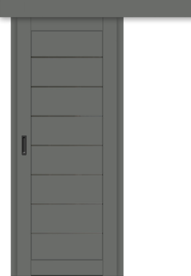 Межкомнатная дверь-купе ДП DIM I-3к Graphite Matt / Сатинато Графит