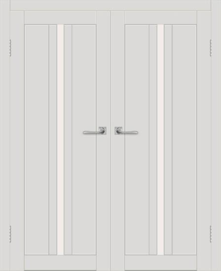 Двойная межкомнатная дверь с экошпоном ДП DIM I-9 Smoky Matt Сатинато Белый