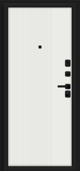 Входная дверь Optim Z-2 Вертикаль Муар чёрный-Грецкий Орех/Белый