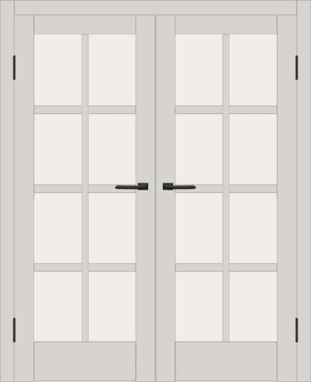 Двойная межкомнатная дверь с экошпоном ДП DIM I-14 Silk Matt Сатинато Белый