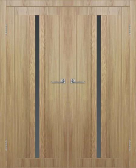 Двойная межкомнатная дверь с экошпоном ДП DIM I-9 Sandy Wood Сатинато Графит