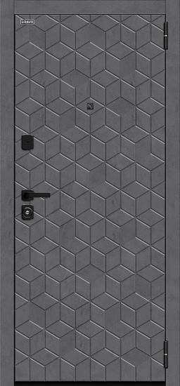 Металлическая дверь Кьюб/SBlack Slate Art/Snow Art