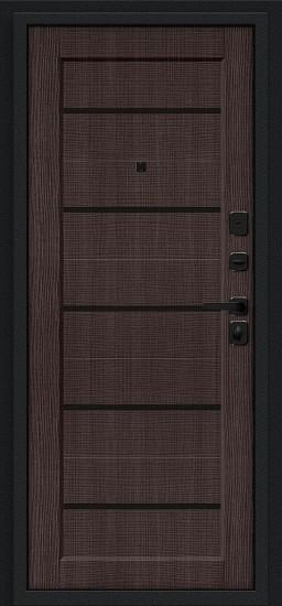 Металлическая дверь Борн/SBlack Букле чёрное/Wenge Melinga
