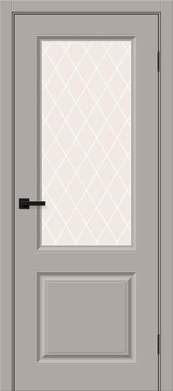 Межкомнатная дверь с ПВХ-пленкой Скинни-13 Grey Pro / White Crystal