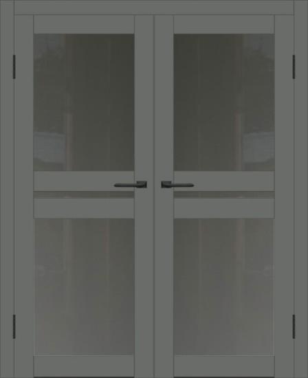 Двойная межкомнатная дверь с экошпоном ДП DIM I-7 Graphite Matt Сатинато Графит